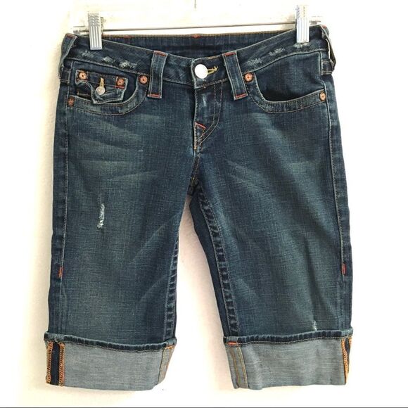 True Religion Sophie Bermuda jean shorts 27* - Picture 1 of 7